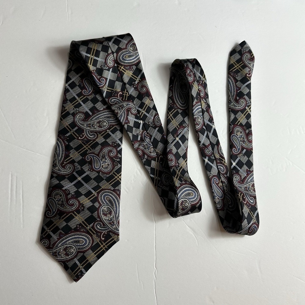 Stafford Mens 100% Silk Paisley Traditional Neck Tie Multicolor Preppy Work